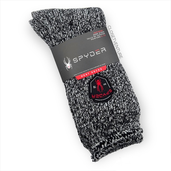 Spyder Heat Heathered Grey Socks With Spyder Logo Patch Men's Size 6-12 - Picture 1 of 6